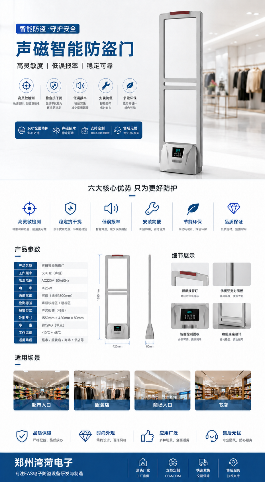 声磁防盗门产品详情与参数图