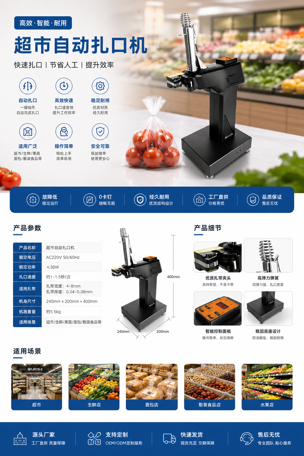 自动扎口机产品详情与参数图